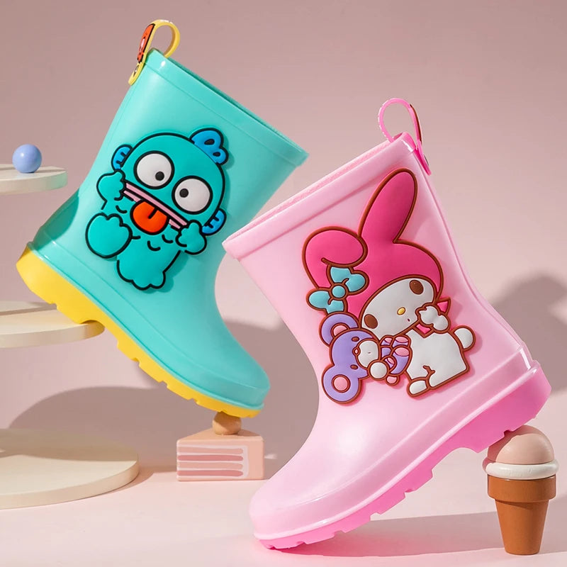 Sanrio Children's Rain Boots Cute Kuromi Melody Pachocco Non-slip Rain Shoes For Boys And Girls Waterproof Shoes Summer Summer