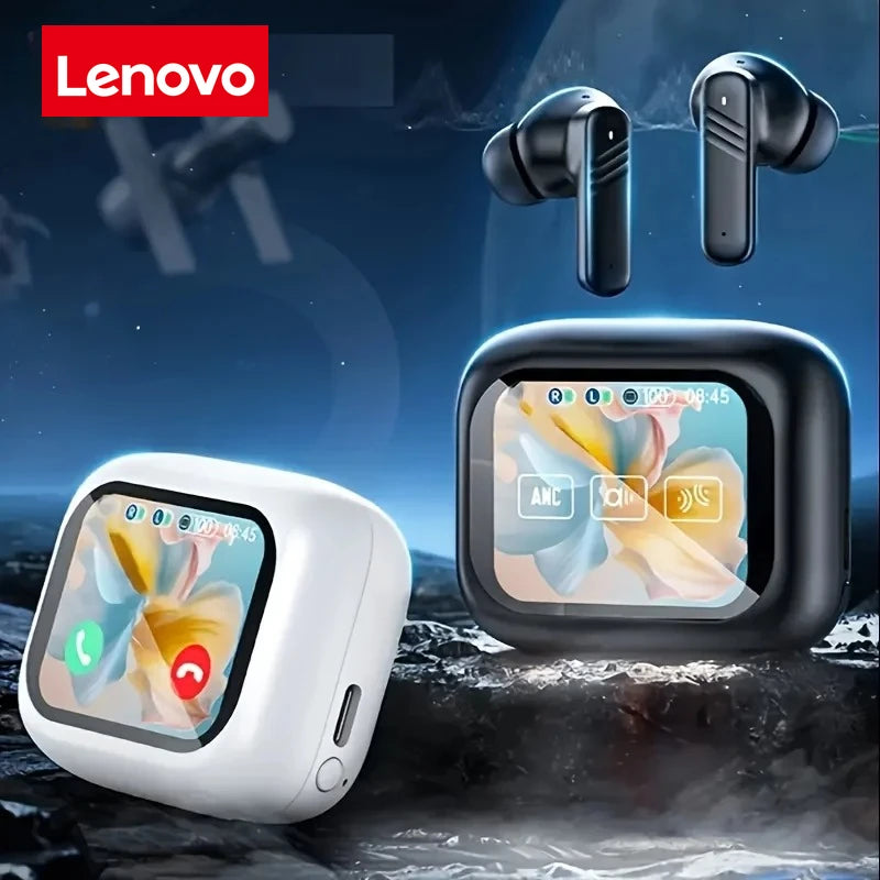 Lenovo Full-Touch Screen Headphones ANC Noise-Cancelling Bluetooth 5.4 Headphones Hi-Fi Stereo Wireless In-Ear ENC Earbuds