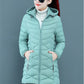 New Women Cotton Coat Autumn Winter Jacket Coat Middle-Aged Elderly Mothers Padded Hooded Keep Warm Down Cotton Overcoat Parkers