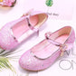 Girls High Heels Children's Leather Shoes Small Children Princess Single Shoes Sequins Students Dance Performance Gift