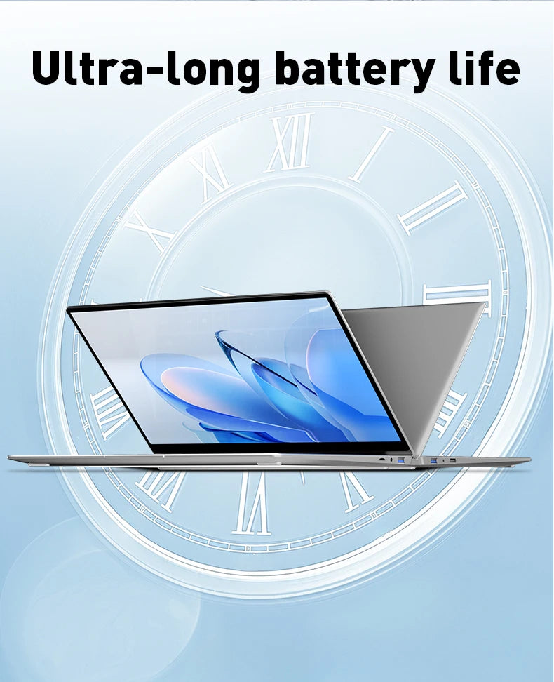 LENO 14.1" Ultra Slim Laptop Windows11 16GB RAM 2TB SSD Intel N3700 Notebook Gamer 1920*1080 Display Office Study Computer PC