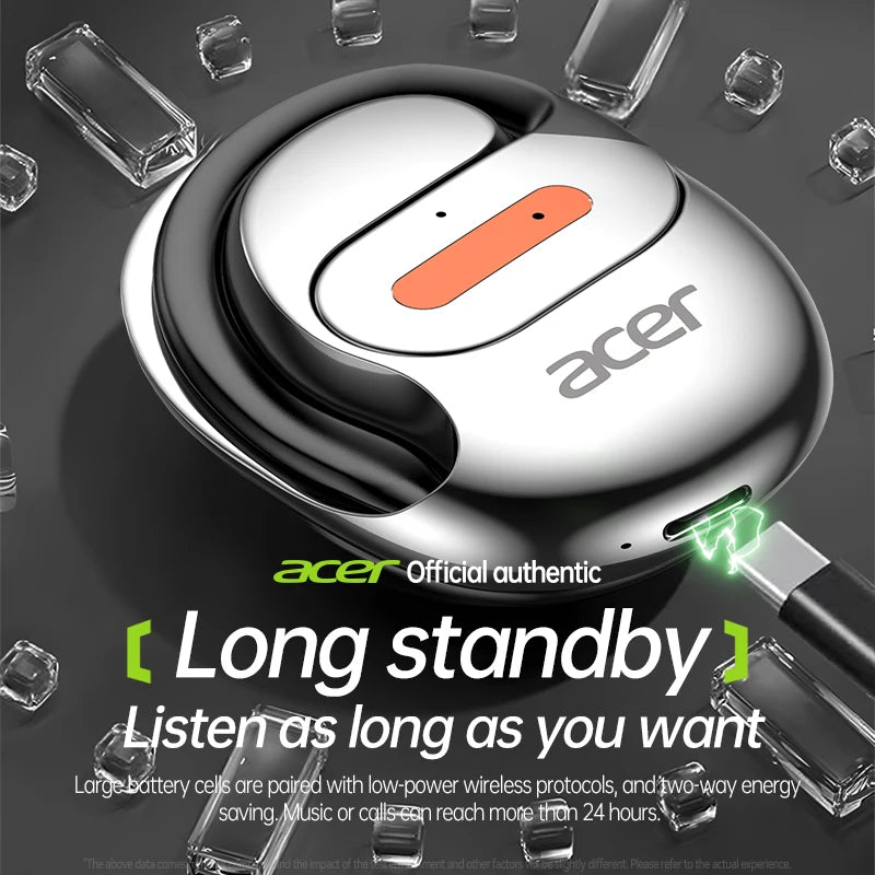 Acer Ohr502 Bluetooth Headset Open Design Wireless Call Noise Reduction Comfortable Wearing Sports Running Fitness Compatible with Mobile Phones Tablets Laptops