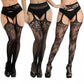 3 Pcs Pantyhose Fishnet Sexy Thigh-High Stockings Suspender Stockings for Women Garter Belt Stockings Hollow Out Pattern Tights