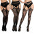 3 Pcs Pantyhose Fishnet Sexy Thigh-High Stockings Suspender Stockings for Women Garter Belt Stockings Hollow Out Pattern Tights