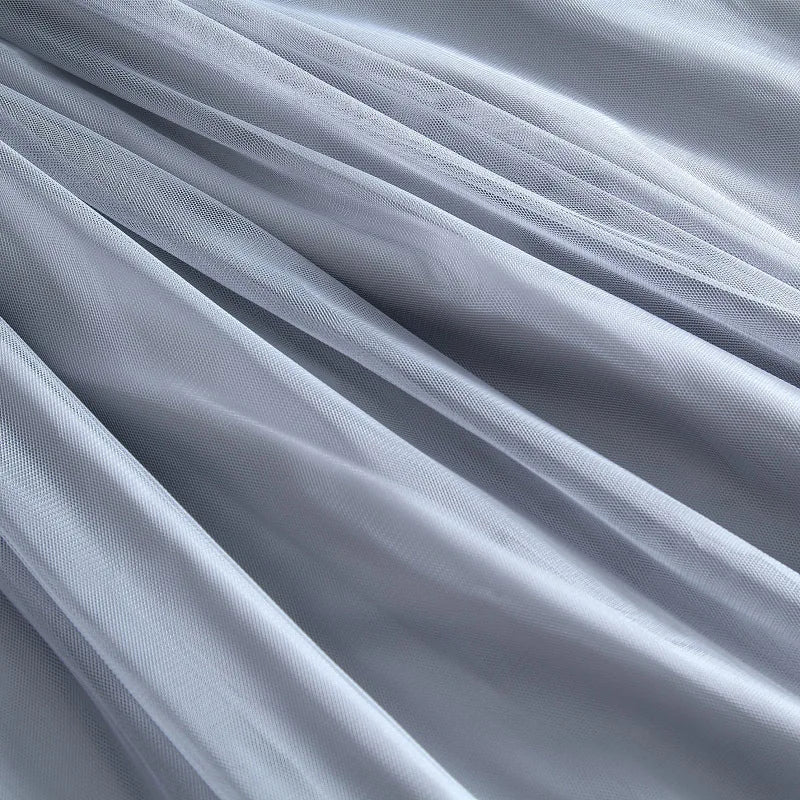 Vintage Tulle Skirt Women Streetwear Elastic High Waist Mesh Pleated Skirts Summer Elegant Korean A Line Office Ladies Skirt New