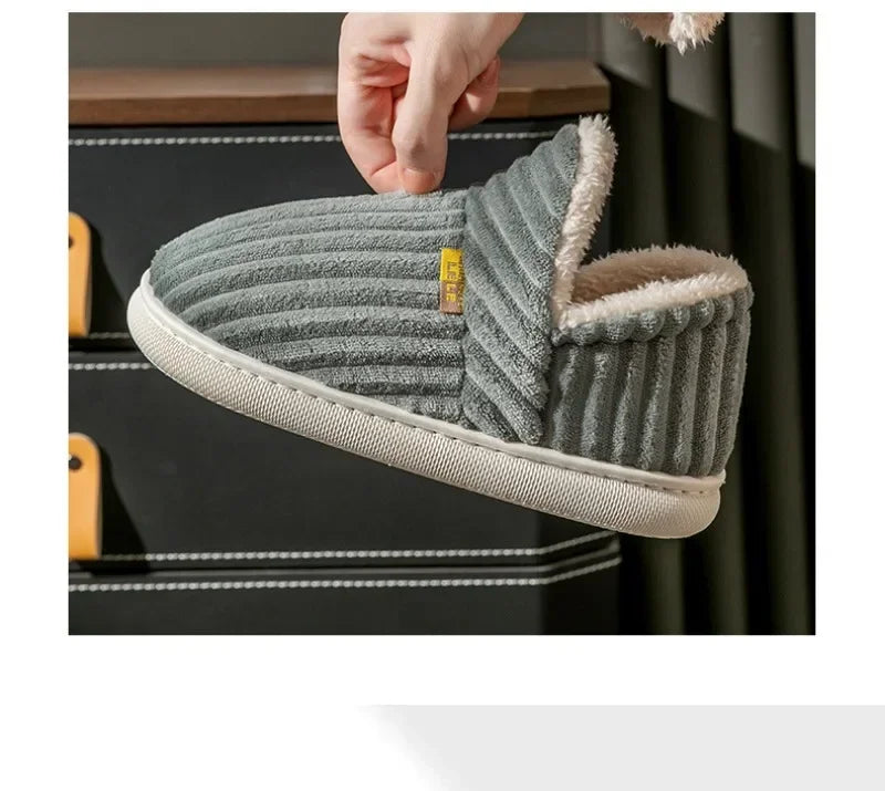 New Fur Slippers For Women Men Winter Furry Fashion Warm Ankles Plush Cozy Slides For Home Indoor Soft Sole Cotton Shoes