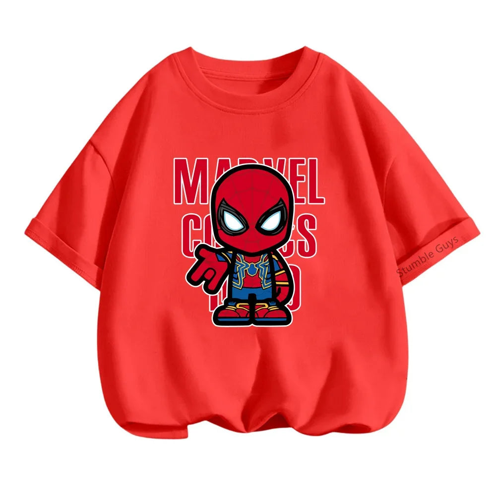 Superhero Iron Man Tshirt Kids 3 -14 Years Old Boys Clothes Top Tees The Avengers Baby Clothes Girls  T-shirts Teen Clothes