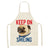 Cute Dog Pug Pattern Cotton Linen Sleeveless Chef Apron Kitchen Aprons Women Home Cooking Baking Waist Bib Pinafore 55x68cm