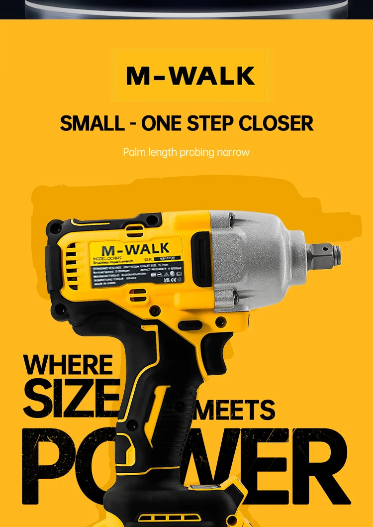 Brushless Impact Wrench 812N.m High Torque Cordless Electric Power Tool for Auto Repair/Construction For DeWalt 20V Battery Pin