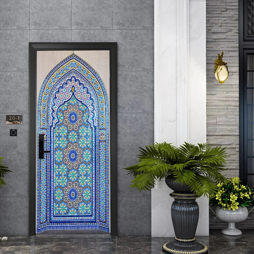 Simulation Of Gilt Leaves DIY Door Stickers Home Decoration Wall Sticker Kitchen Art Mural Peel & Stick Waterpoof PVC Wallpaper