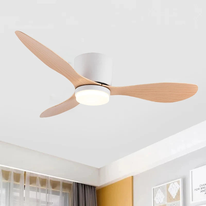 52 Inch Modern DC Ceiling Fan with Light And Remote Control for Living Room Dining Room Bedroom Powerful Airflow Electric fans