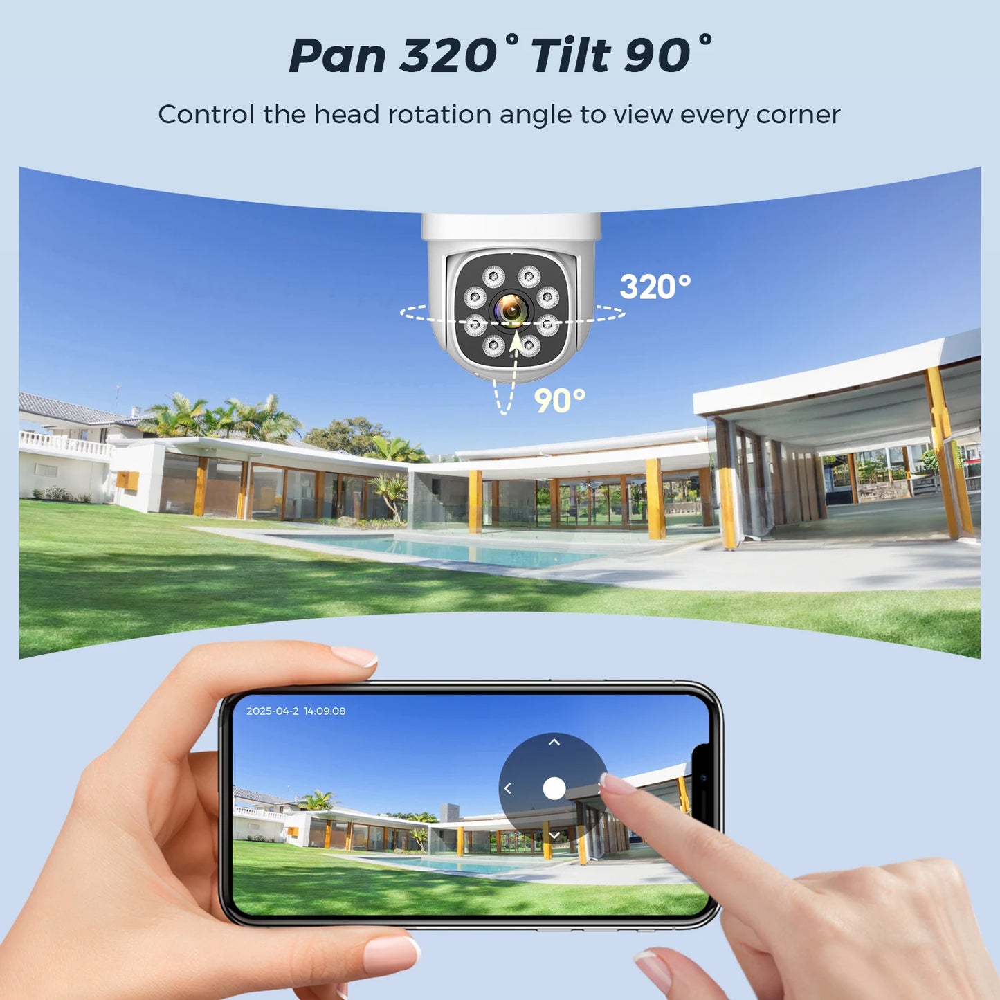 8MP 4K AOV Solar Camera Wifi 7/24 Recording Wireless Outdoor Surveillance Camera Dual Lens 365 Days Standby Home Security ICSEE