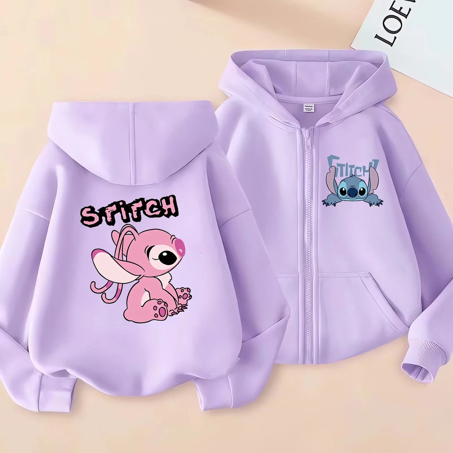 Funny Zip Up Sweatshirts Stitch Hoodie Children Clothes Kid Girl Boy Lilo and Stitch Sweatshirt Zipper Hoody Baby Casual Top
