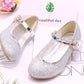 Girls High Heels Children's Leather Shoes Small Children Princess Single Shoes Sequins Students Dance Performance Gift