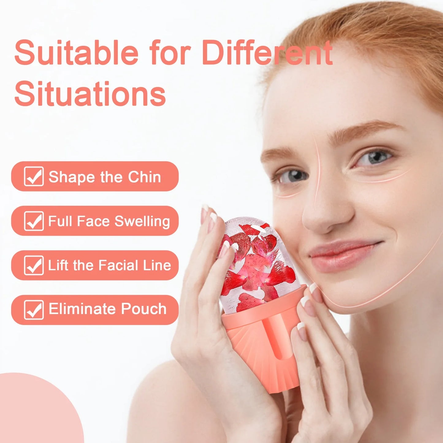 Ice Facial Roller Skin Care Beauty Lifting Contouring Tools Ice Cube Tray Ball Face Massager Skin Care Tool Multifunctional mold