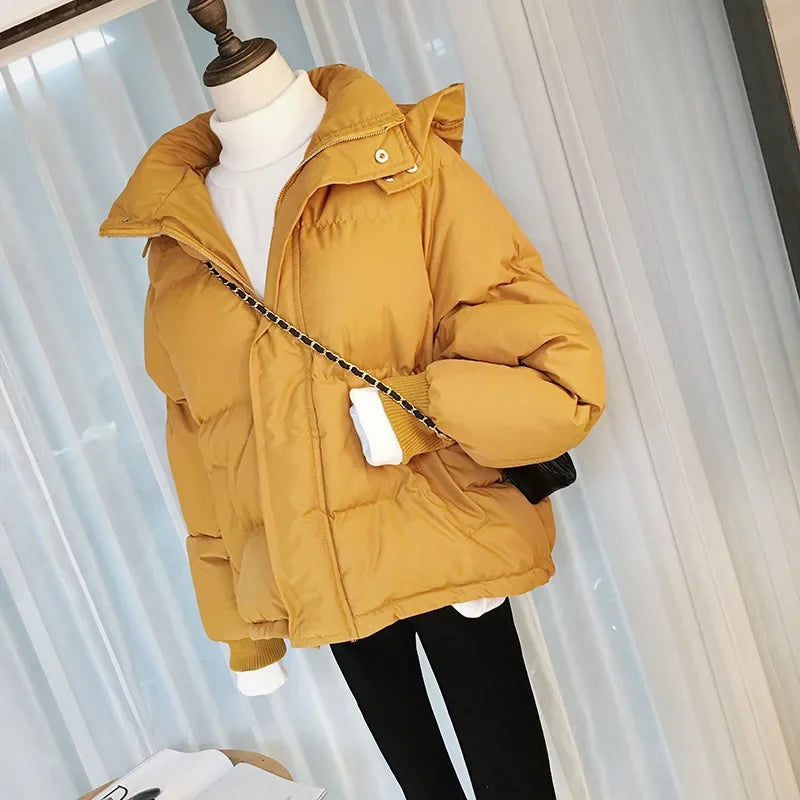 Women's Thickened Cotton Jacket Bread Style Winter Coat Loose Outerwear Student Fashion Korean Version Short Model