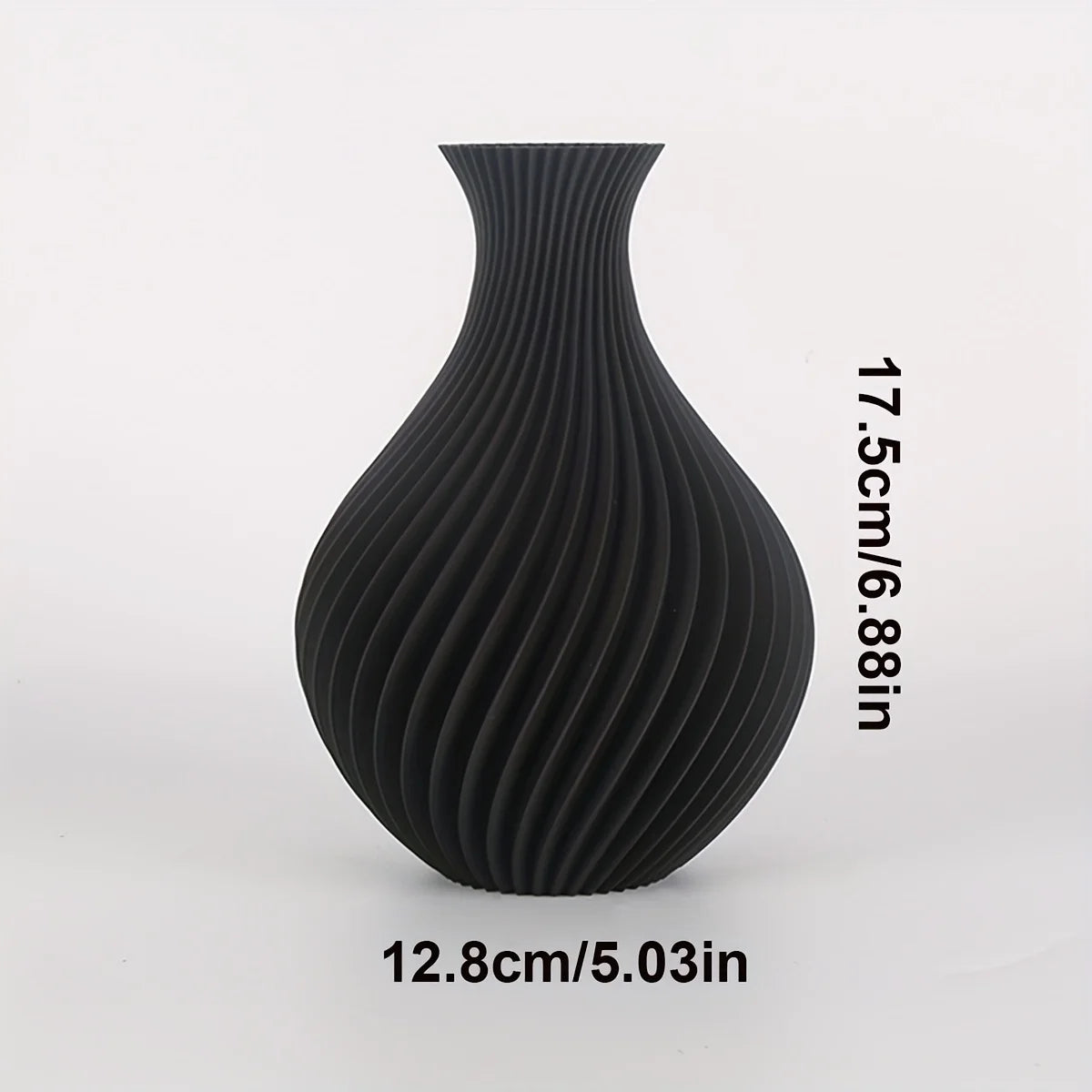 3D Printed Art Vase with Retro Textured Design - High-Quality Plastic, Durable and Resistant