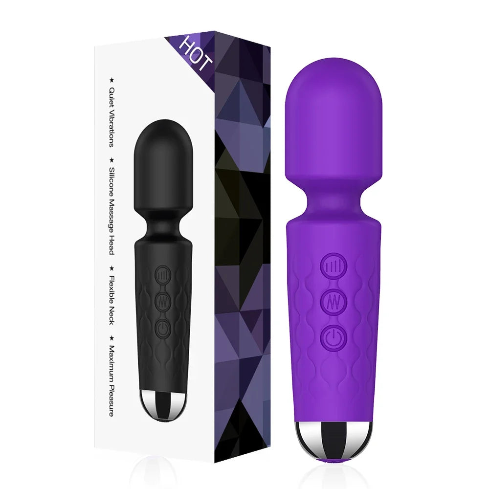 USB Rechargeable Powerful Clitoris Vibrator AV G-Spot Massager Sexual Wellness Erotic Adult Toy for Women