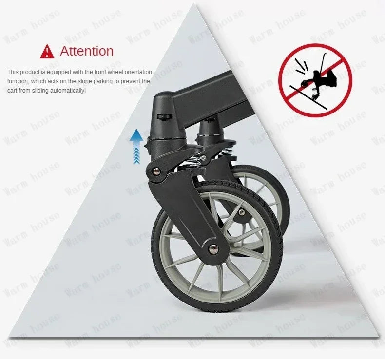 2025 New Baby Stroller 4in1 Multifunctional Newborn Baby Stroller 3in1 Foldable Basket Type Seat Lightweight Travel Pram