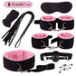 Exotic Bed Bondage Set BDSM Kits Exotic Sex Toys For Adults Games Leather Handcuffs Whip Gag Nipple Clamps Women Sex Products