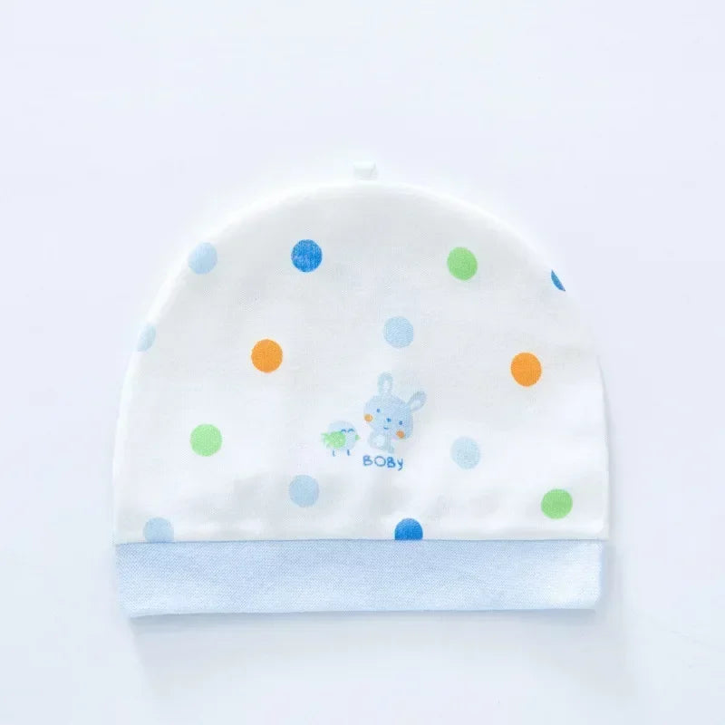 Newborn Cotton Soft Hat Baby Pure Cotton Cartoon Cap Infant 0-3 Months Windproof Spring Hat Kids Cap Newborn Accessories