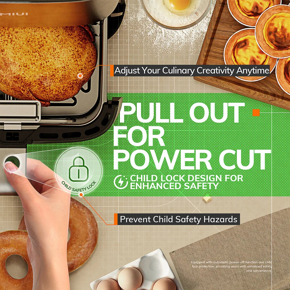 MIUI Air Fryer 5L, Electric Hot Fryer Oven Oilless Cooker with Touch Control & Nonstick Basket & Visible Window, Family Size