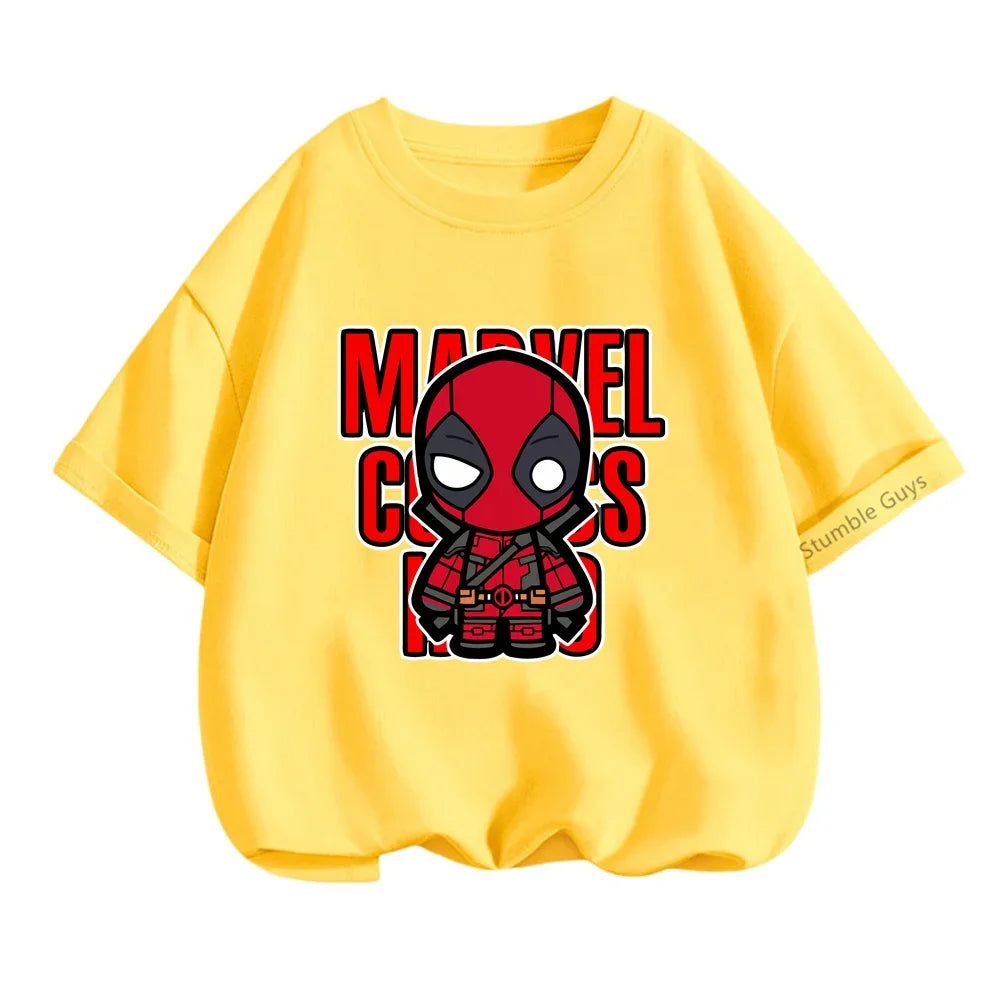 Superhero Iron Man Tshirt Kids 3 -14 Years Old Boys Clothes Top Tees The Avengers Baby Clothes Girls  T-shirts Teen Clothes