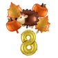 6Pcs Autumn Forest Animals Kids Birthday Party Decoration Squirrel Pine Cone Foil Balloon With 0-9 Number Ball Thanksgiving Gift