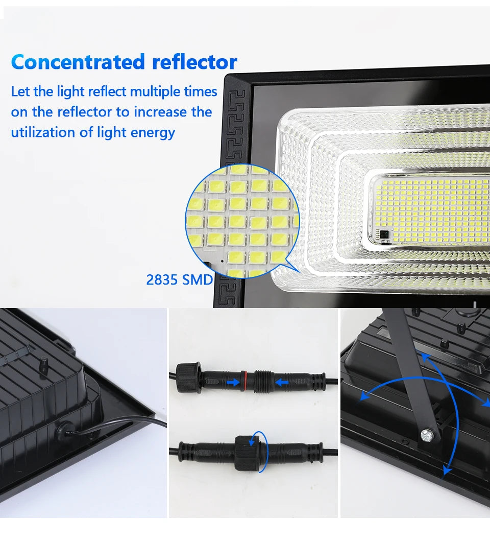 LED Solar Light For Outdoor Garden Floodlight Luminous Waterproof Stairs Wall Solar Light Dimming Light/time/remote Control