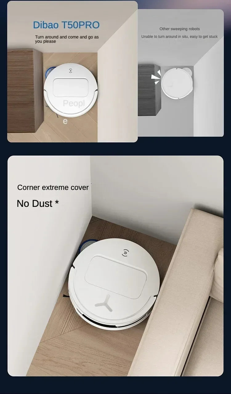 Original Ecovacs Deebot T50 PRO Vacuum Cleaner Robot Chinese Version 15800Pa Hair Zero-tangle Stepless 70°C Hot Water