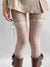 New Design Beige Tights Women Sexy See Through Mesh Sheer Fishnet Stockings JK Uniform Bow Tie Strap Lace Bottoming Pantyhose