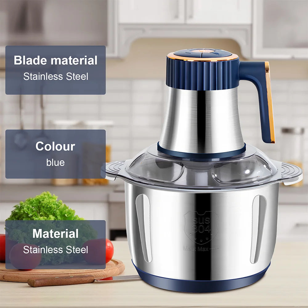 5L Electric Meat Grinders Food Crusher Stainless Steel Multifunctional Vegetable Slicer Processor Chopper Kitchen Appliances