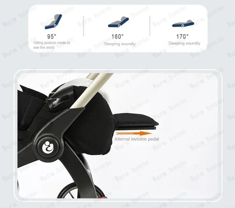 2025 New Baby Stroller 4in1 Multifunctional Newborn Baby Stroller 3in1 Foldable Basket Type Seat Lightweight Travel Pram