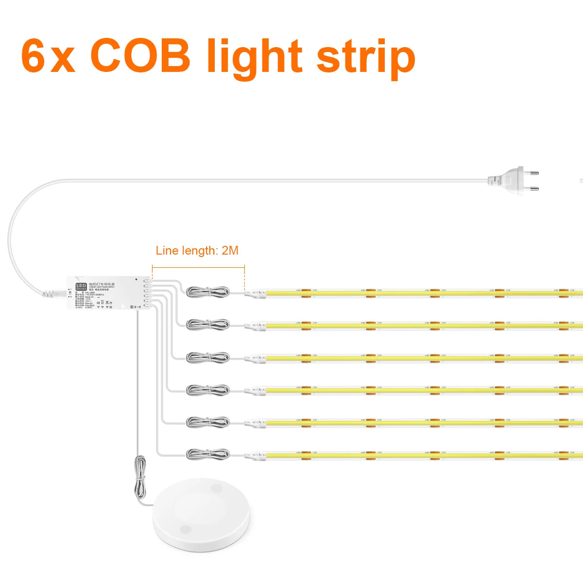 LED Acoustic Board Decorative COB Light Strip Touch Dimmable Wall Background Lamp Show Shelf Under Cabinet Bedroom Night Light