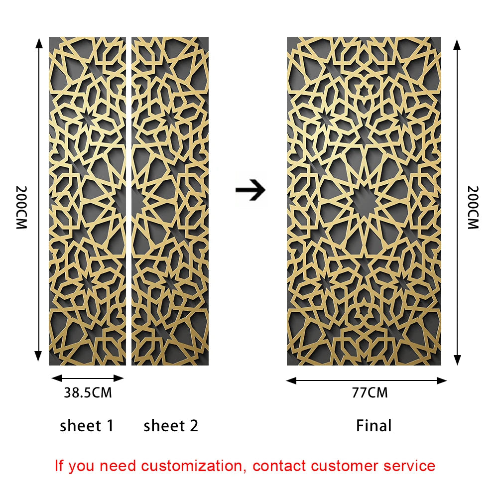 Simulation Of Gilt Leaves DIY Door Stickers Home Decoration Wall Sticker Kitchen Art Mural Peel & Stick Waterpoof PVC Wallpaper