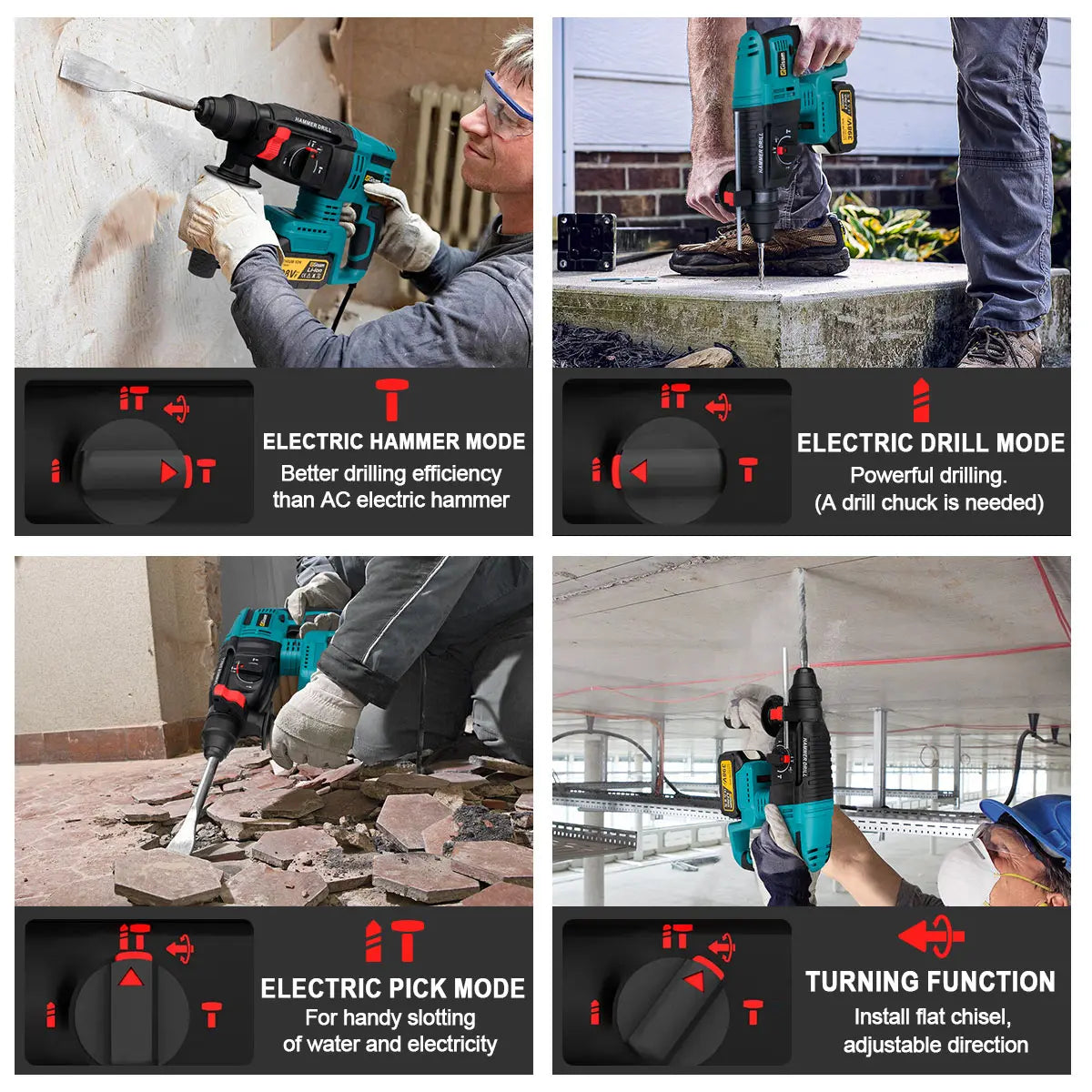 Gisam Brushless Power Tools Sets Electric Impact Wrench Electirc Drill Angle Grinder Electric Hammer For Makita 18v Battery Pins