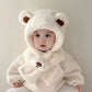 Baby Hat Autumn And Winter Boys' And Girls' Scarves In One Teddy Bear Plush Hat Winter Children's Plush Thickened Windproof Hat