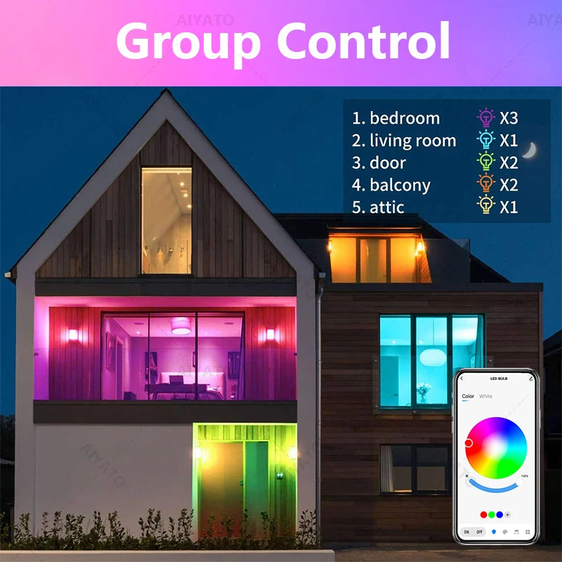 Tuya Bluetooth Smart E14 5W Candle Light Lamps RGBCW 220V Dimming Color Change Atmosphere Group Control Timing Smart Life APP