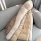 2025 Winter New Mid-length Temperament White Goose Puffer Parkas Women Fox Fur Detachable Large Lapel Fur Down Jacket High Qual
