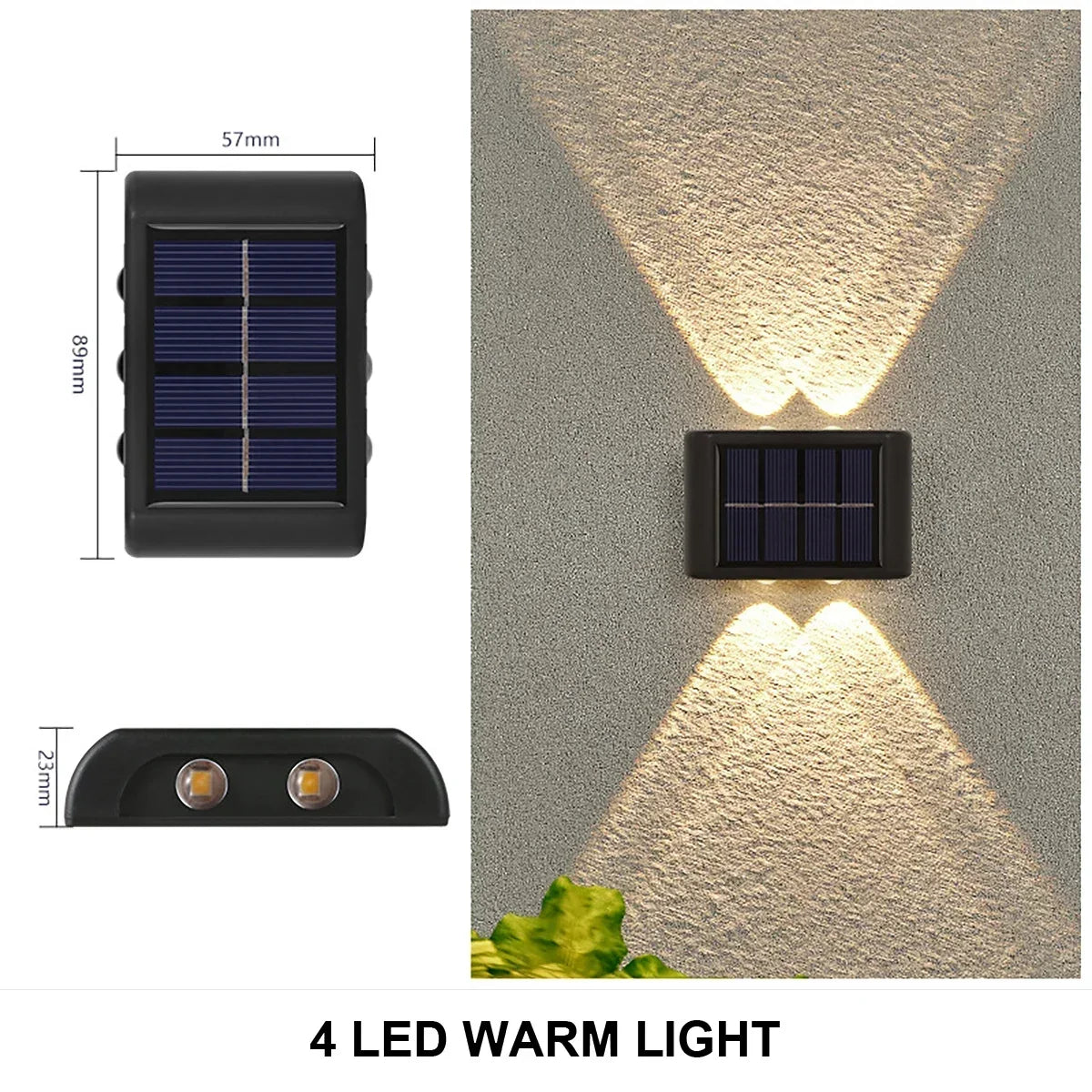 Outdoor LED Solar Garden Light Solar Wall Lamp Up And Down Luminous Waterproof Solar Powered Wall Washer Light Yard Street Decor