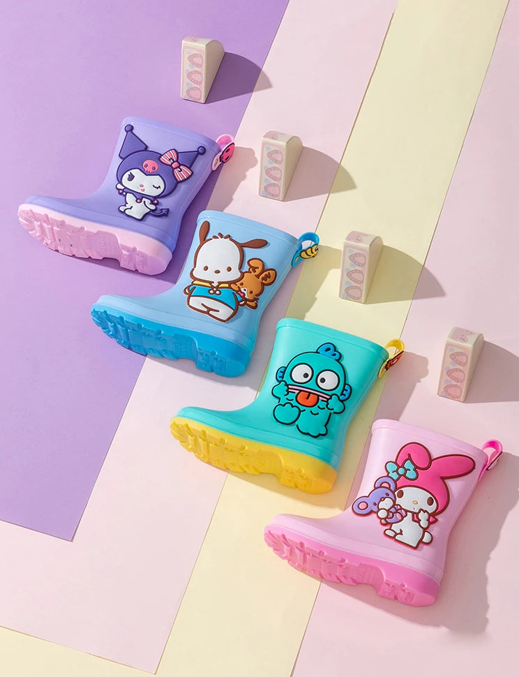Sanrio Children's Rain Boots Cute Kuromi Melody Pachocco Non-slip Rain Shoes For Boys And Girls Waterproof Shoes Summer Summer