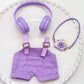 labubu clothes for 15-17cm Labubu clothing set includes headphones waist belt pants and accessories