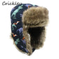 Winter Children Fur Keep Warm Hats Cartoon Dinosaur Pattern Ushanka Caps for 1-10 Years Boys Girls Windproof Soft Skiing Hat