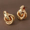 Gold SIlver Color Knot Hoop Earring For Women Shiny Plating Trendy Earring Stud Cute Daily Wear Jewelry