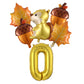 6Pcs Autumn Forest Animals Kids Birthday Party Decoration Squirrel Pine Cone Foil Balloon With 0-9 Number Ball Thanksgiving Gift
