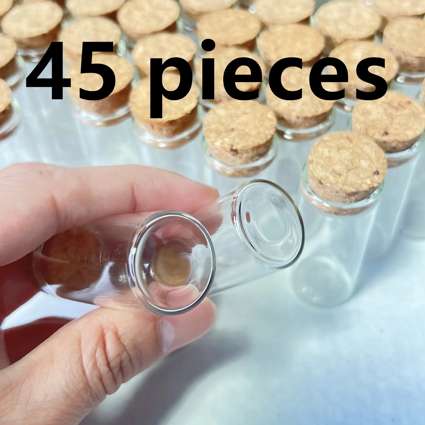 45/70/108 Pcs 10ml Glass Bottles Cork Stoppers Mini Test Tube Jars Tiny Containers For DIY Crafts Wishing Bottles Spice Storage