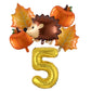 6Pcs Autumn Forest Animals Kids Birthday Party Decoration Squirrel Pine Cone Foil Balloon With 0-9 Number Ball Thanksgiving Gift
