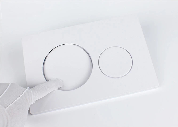 White Dual Flushing Toilet Push Round Buttons Concealed Wall-mount Tanks Flush Pannels Replacement Part Bathroom for Sigma