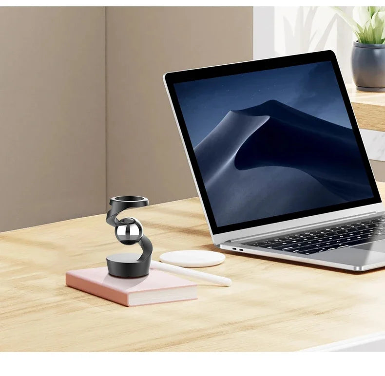 Gravity Defying Kinetic Desk Toy Desktop Levitating Gyro Stress Relief Kinetic Levitation Toys Optical Illusion Desk Toy