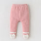 0-18M Baby Girl Pant with Footies Heart Trousers Newborn Infant PP Pant Toddler Girl Clothes Elastic Waist Kid Legging A1119